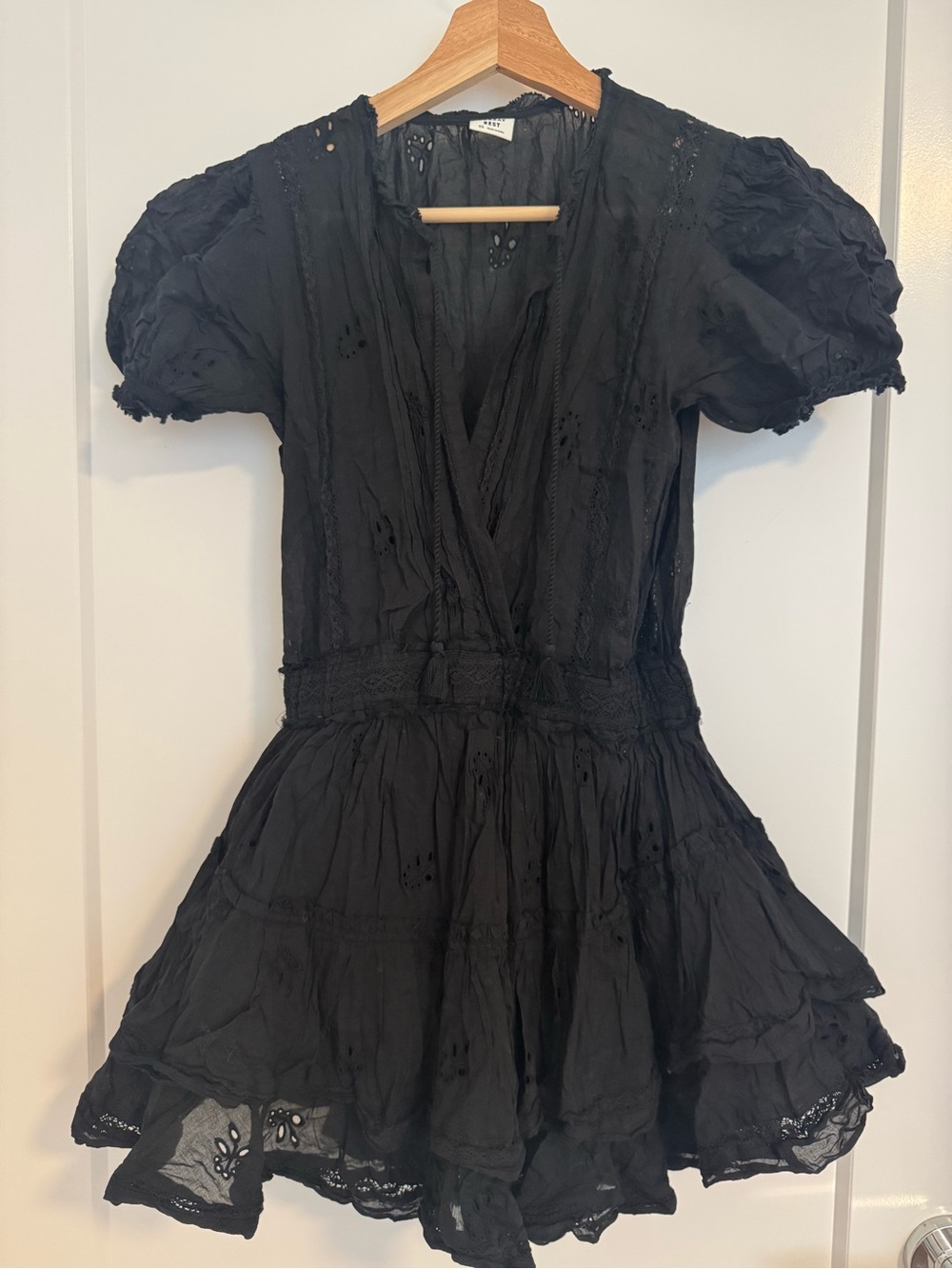 Sunday Best Black Mini Dress with Puff Sleeves